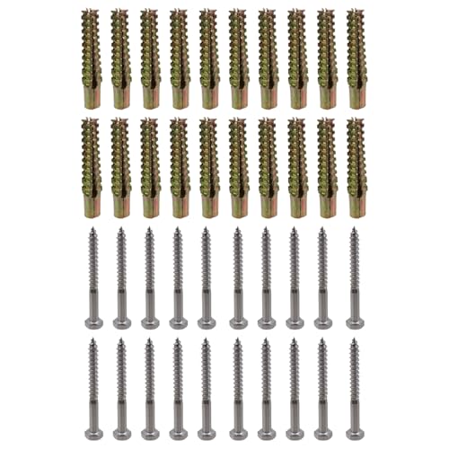 20 Pcs M8 Tree Shaped Hollow Wall Anchors with Screws 0.36"/60mm 2.36" x 0.39" x 0.31"/60 x 10 x 8mm (H x OD x ID)