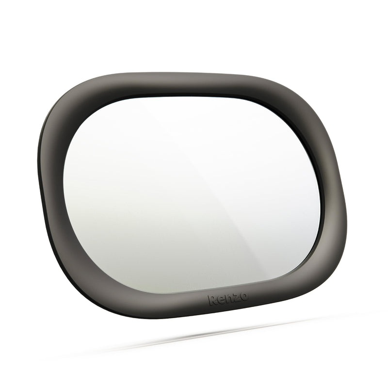  [AUSTRALIA] - Renzo Baby Car Mirror - Rear Facing Car Seat Mirror for Infants - Extra Large, Shatter-Resistant, 360° Adjustable, Tool-Free Installation - Fits Most Cars, SUVs & Trucks (Midnight Black) Midnight Black