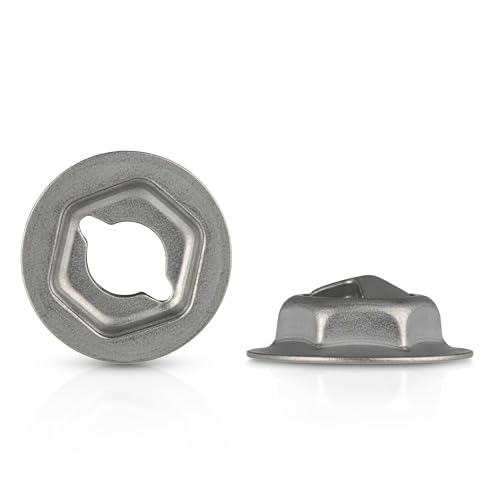 100Pcs 1/4" Stud Size Zinc Thread Cutting Nuts – 7/16" Head, 11/16" Flange – Self-Tapping Flange Lock Fasteners for Metal, Industrial & Automotive Applications Use