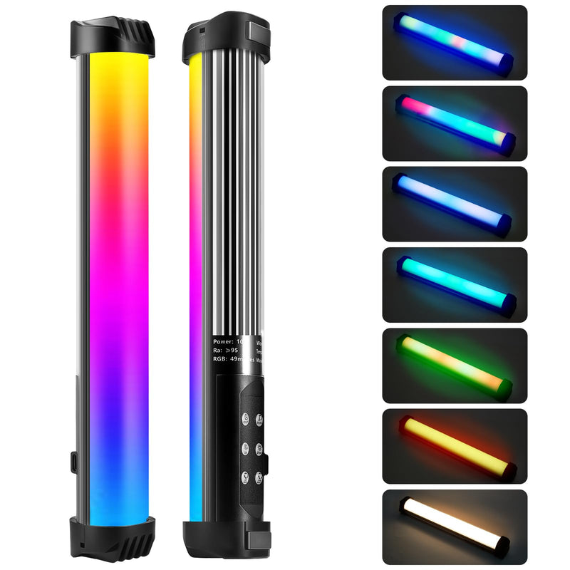 Handheld RGB Light Wand, Photography Light Wand, 2500-9000K Dimmable CRI 95+, Rechargeable Tube Light with Magnetic Attraction for Photography Vlog TIK Tok