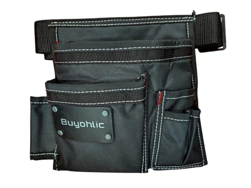 Durable Canvas 5-Pockets Single Side Tool Pouch Bag/Work Apron-Adjustable Belt