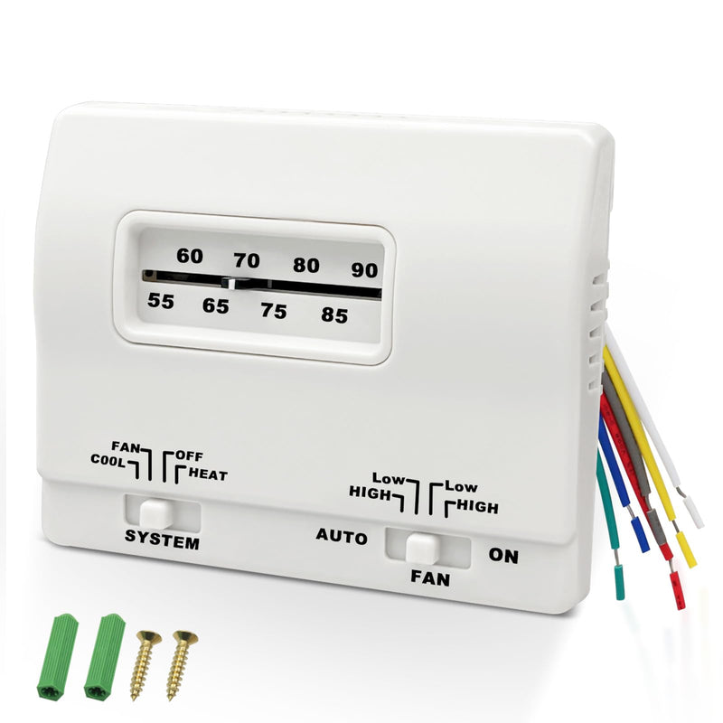White 7330F3852 RV Thermostat for Coleman Mach RV Thermostat Heat/Cool 7330G3351 Air Conditioner Parts Single Stage Heating/Cooling Control
