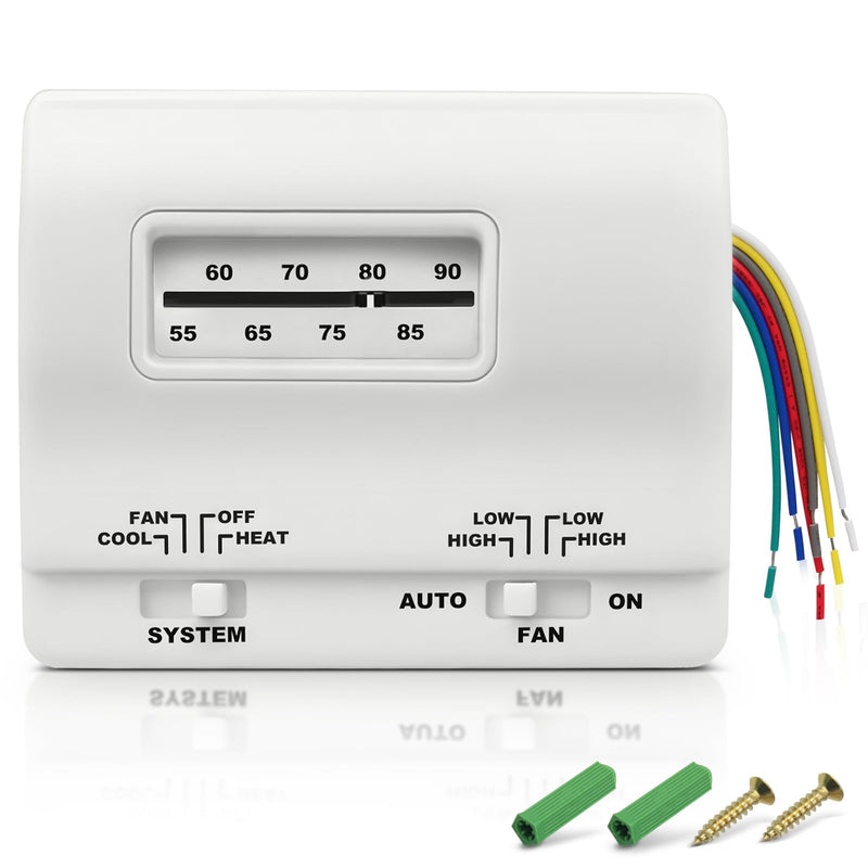 7330F3852 RV Air Conditioner Thermostat, Single Stage Heating & Cooling Control Compatible with Coleman Mach Series,White White
