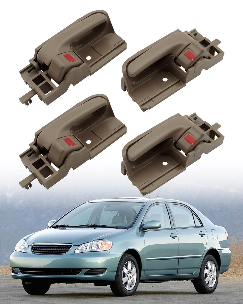 Interior Door Handles(4PCS), Compatible with 2003-2008 Toyota Corolla, 2005-2015 Toyota Tacoma, Front&Rear LH Driver&RH Passenger Side, Car Inner Door Pull, OE#TO1352136, 83936, 69205-02100-E0, Beige