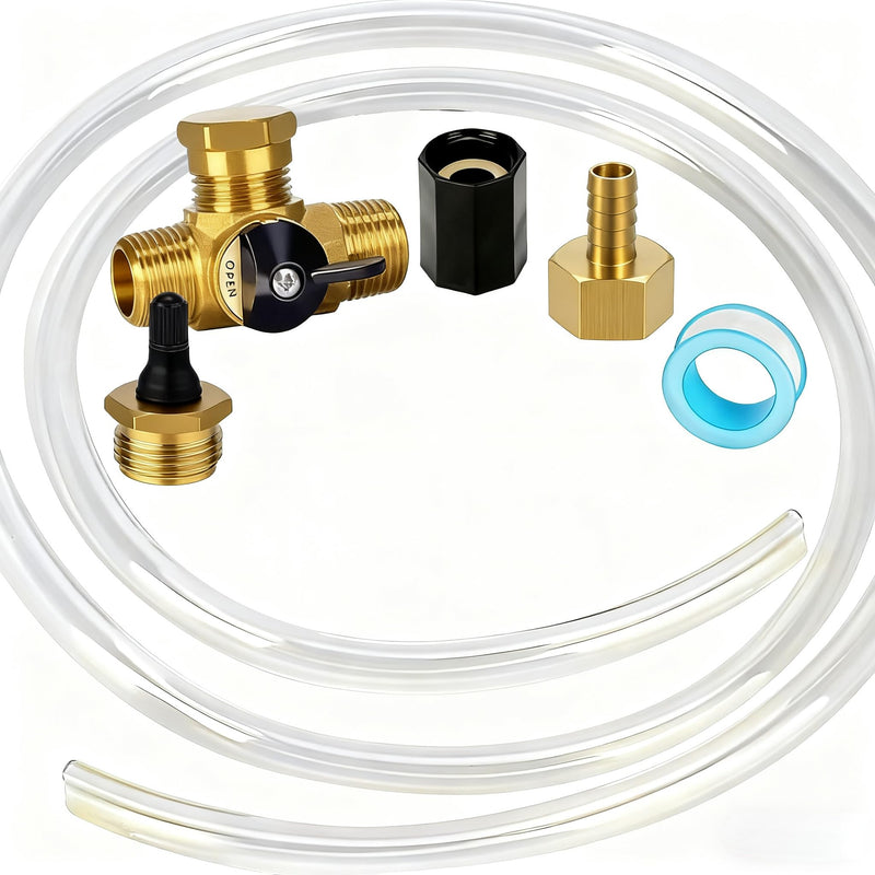 Upgrade RV Winterizing Kit with Brass Blow Out Plug & Antifreeze Pump - 2-Step Air Blow + Freeze Protection System (RV Winterizing Kit & Blow Out Plug) Rv Winterizing Kit & Blow Out Plug
