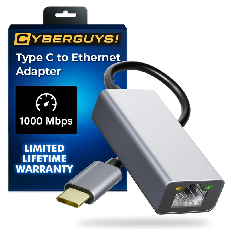 USB C to Ethernet Adapter, Plug and Play Ethernet Adapter, 1Gbps Gigabit RJ45 to Type-C (Thunderbolt 4/3 Compatible) Network Dongle, Compatible for MacBook Pro/Air, iPhone 16 Pro/Max, iPad USB C to Ethernet Adapter