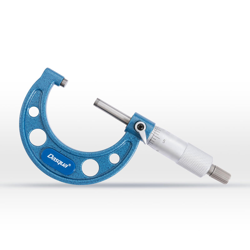 Dasqua Outside Micrometer, 1-2 inch Range, 0.0001" Accuracy Industrial Tools, Carbide-Tipped, Stainless Steel Precision Machinist Tools Mechanical 1-2"