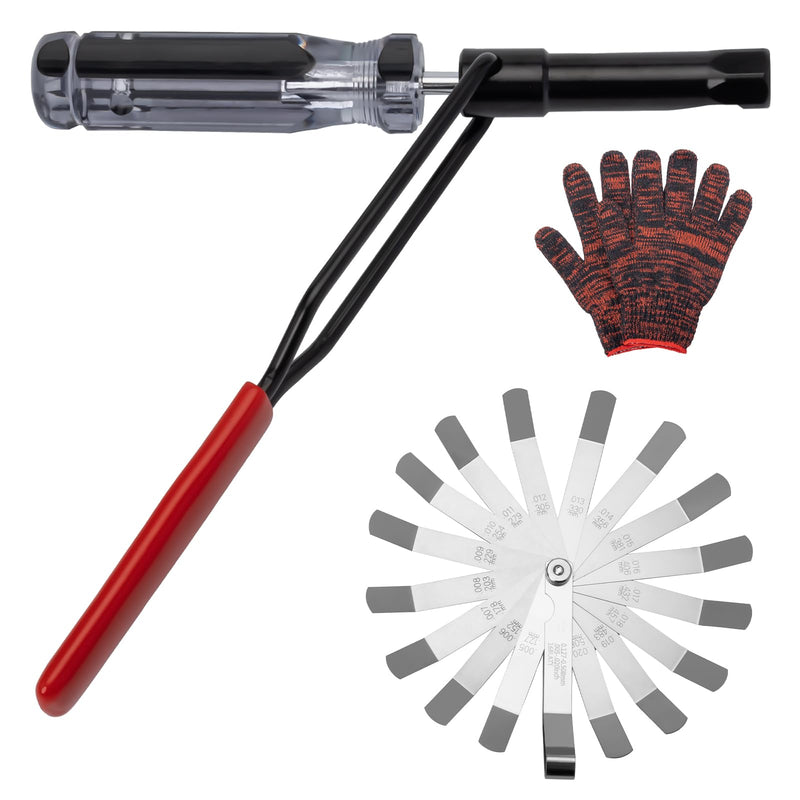 10mm Valve Lash Adjustment Tool Kit with Feeler Gauges & Gloves - Professional Valve Adjustment Tool for Honda, for Toyota, for Nissan and Other Japanese Car Engines