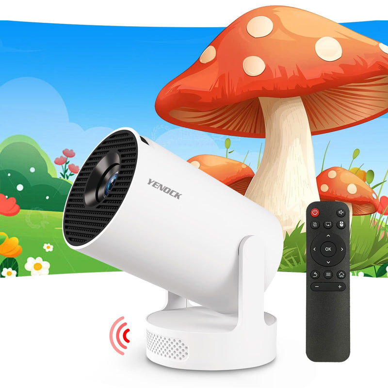 【Built-in Apps】Mini Projector WiFi and Bluetooth ,Movie Projector Compatible with TV Stick Smartphone / HDMI / USB,Support 4K Portable HD Outdoor Indoor for Home Theater with Wall/Ceiling Projection