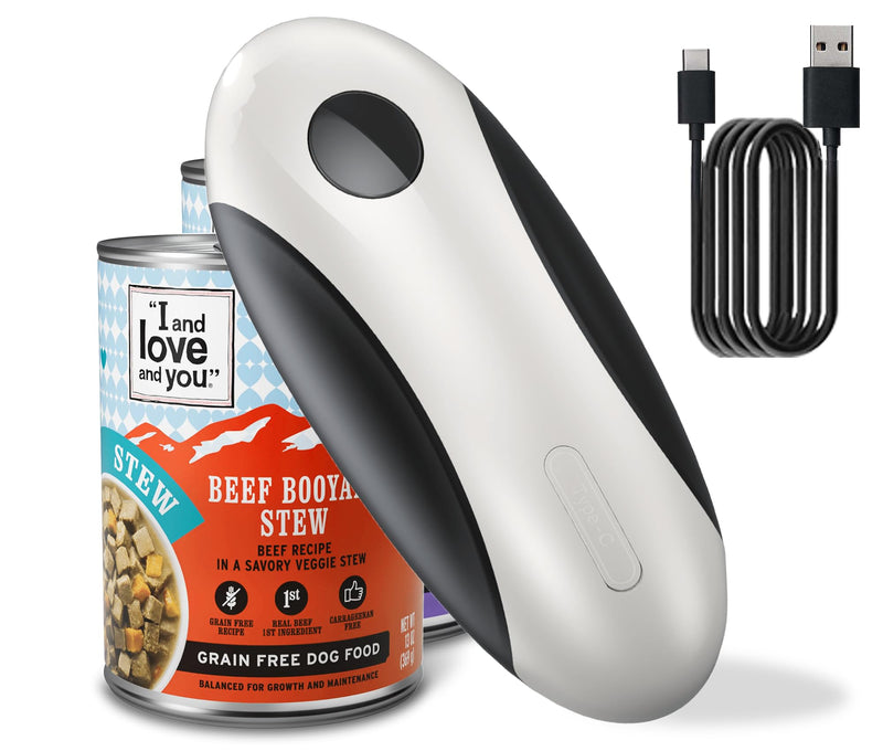Rechargeable Electric Can Opener - One Touch Automatic, Hands Free Operation Easy Grip for Seniors & Arthritis, Works with All Cans - Cordless, No Sharp Edges Rechargeable