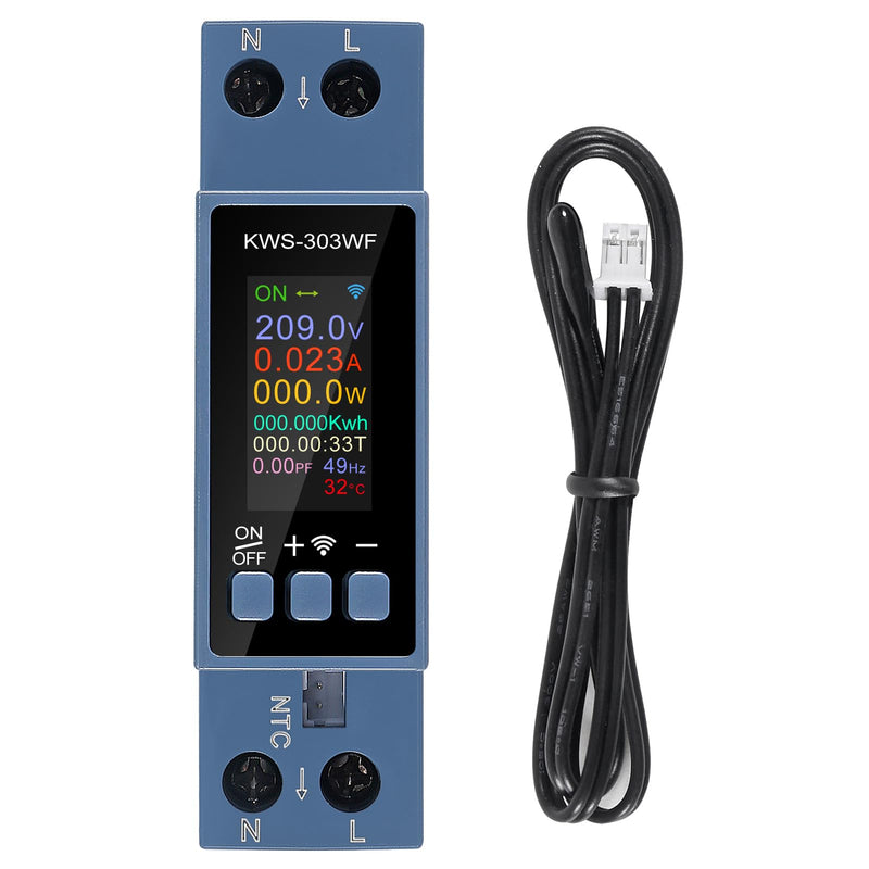 8 in1 TFT Color Screen Dual Phase AC Meter Voltage Current Power Meter 0-40A AC 85-290V Timer Relay