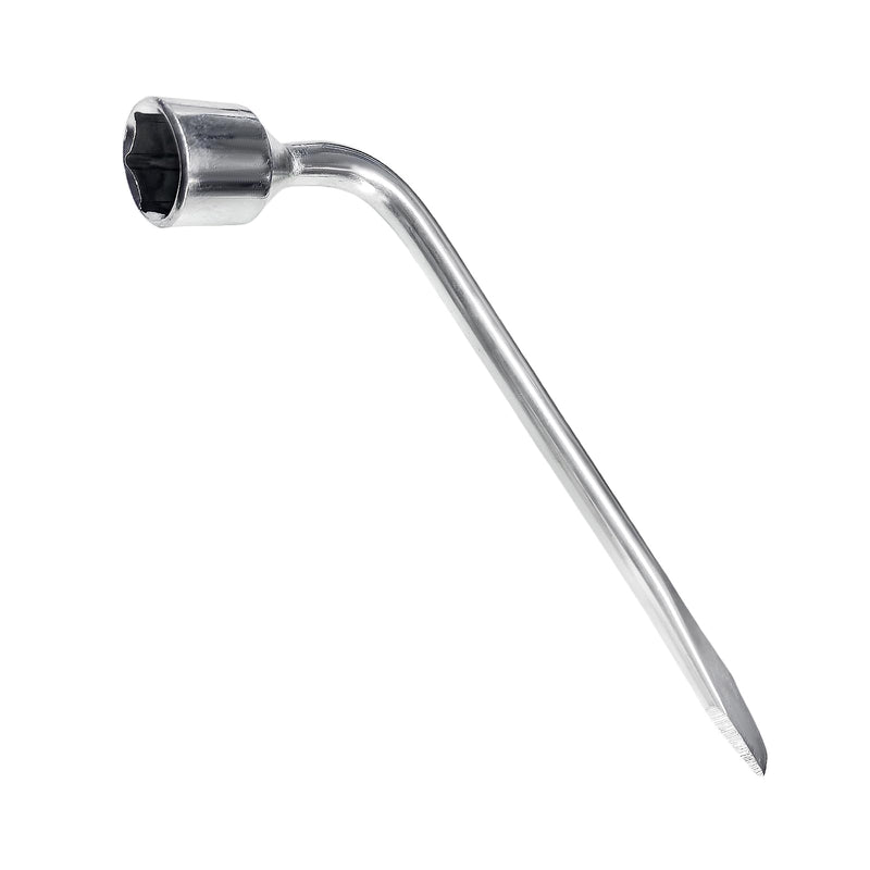 Car Spare Tire Wrench, 22mm L-Shaped Slotted End Socket Tire Replacement Tool for Jack, Heavy Duty Carbon Steel Hexagon Lug Wrench for Spare Tire Repair Tool for Most Vehicles