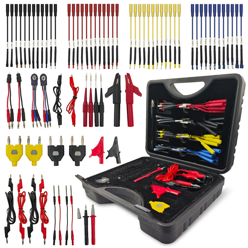 76 PCS Automotive Test Lead Kit, Multimeter Test Leads Set with Back Probes, Alligator Clips, Banana Plug Adapters & Silicone Wires, 1000V/32A Electrical Test Kit for Car Circuit Diagnostics 76