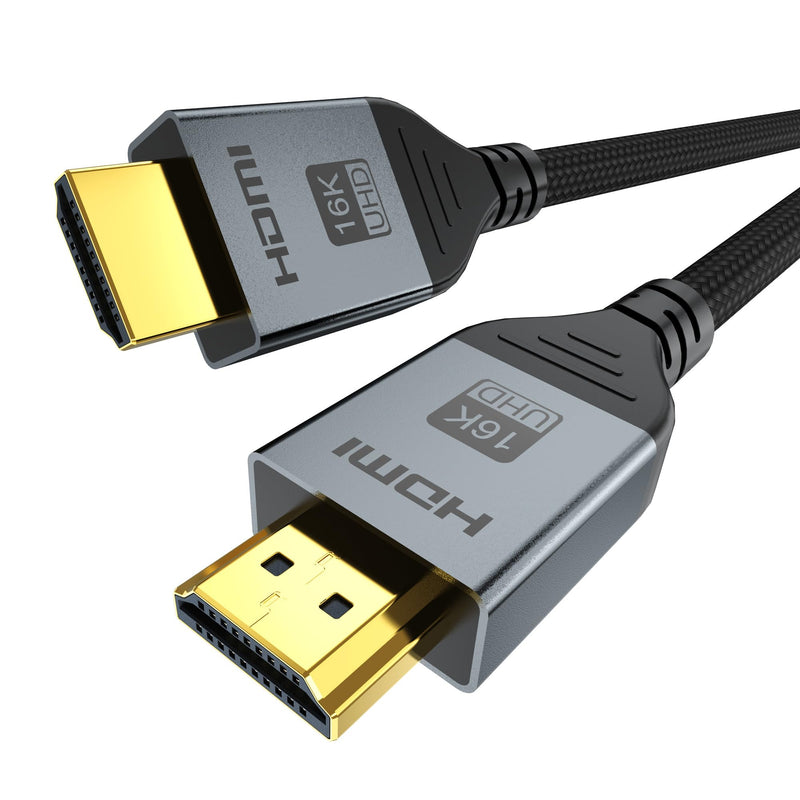 16K 8K HDMI Cable 96Gbps 6.6 FT, Ultra High Speed HDMI 2.2 Cable 16K@60Hz 8K@120Hz 4K@480Hz HDCP 2.2&2.3, Dynamic HDR, eARC,DTS:X, Compatible with Roku TV/HDTV/PS5/Blu-ray/Projector 6.6 feet