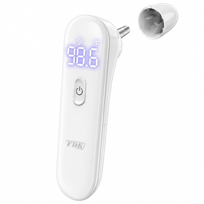 FDK Ear Thermometer for Adults and Kids, Digital Accurate Ear and Forehead Thermometer Medical Grade with Fever Alarm, 1 Second Fast Reading LED Clear Display Silent Mode