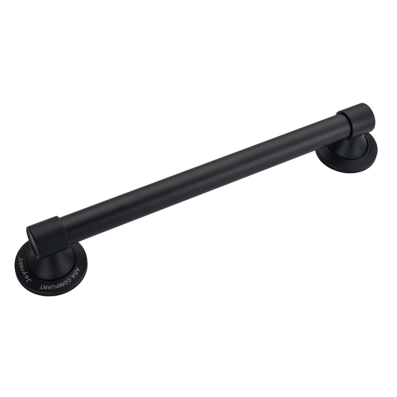 Joyrain Elderly Safety Grab Bar - ADA Certified 16/24/32 Inch Stainless Steel with Plastic Mounts, Bathroom Handrail for Seniors & Disabled (Matte Black, 24 inch) Matte Black
