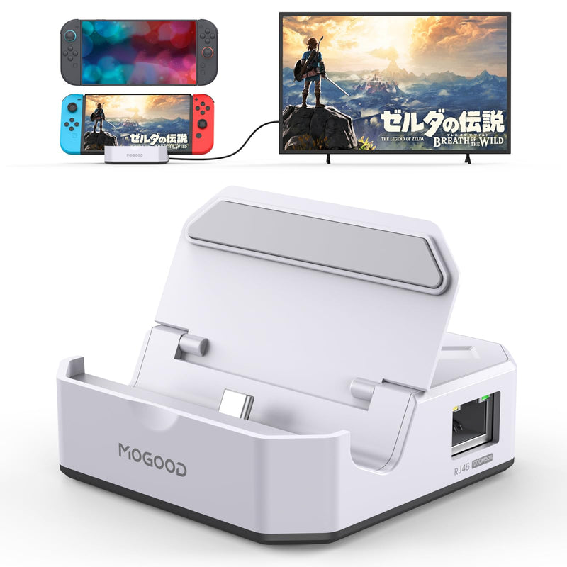 MOGOOD USB C Docking Station Type C Hub Switch 2 TV Dock Docking Station with HDMI,2 USB 3.0,100W PD, 1000M Ethernet Compatible with Switch, Mobile Phones