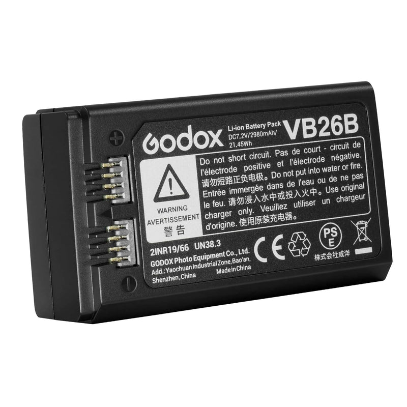 GODOX VB26B Lithium-Ion Battery Pack for V1 V860III V850III AD100PRO Camera Flash Speedlite (DC7.2V/2980mAh/21.45Wh)