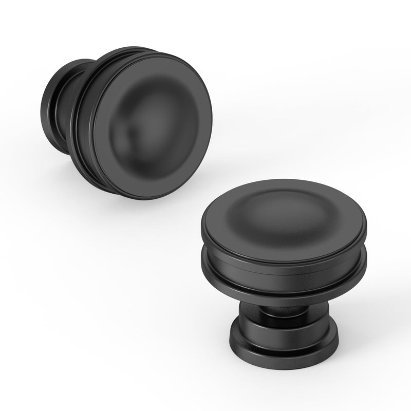 Asidrama 10 Pack Matte Black Kitchen Cabinet Knobs Drawer Knobs Cabinet Hardware Zinc Knob for Dresser Drawers Single Hole Knob