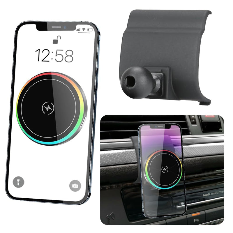 Car Magnetic Phone Mount for Audi A6 S6 A7 S7 RS6 RS7 2012 2013 2014 2015 2016 2017 2018 Auto Interior Accessories Best Cellphone Holder Fast 15W Wireless Charger Cell Phones Charging Stand