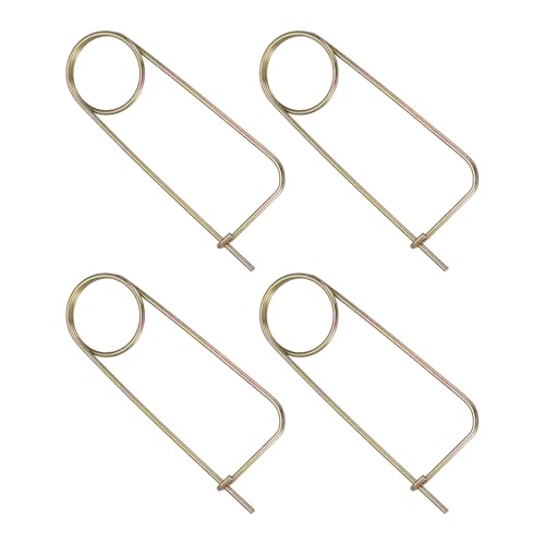 MECCANIXITY 4pcs Steel Cotter Pins, 0.2x10.04 Inch (5x255mm) Brooch Shape Cotter Safety Spring Pin, Quick Locking Brooch Fastener for Garden, Farm, Lawn, Rectangle M5x255mm 4