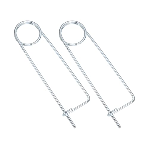 MECCANIXITY 2pcs Steel Brooch Cotter Pins, 0.24x11.85 Inch (6x301mm) Brooch Shape Cotter Safety Spring Pin, Quick Locking Fastener for Garden, Farm, Lawn, Rectangle M6x301mm 2