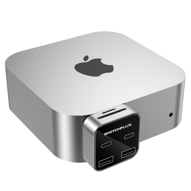 Mac mini M4 Expansion Dock,Mac mini Hub with 10Gbps USB C×2,10Gbps USB A×2,SD/TF 3.0 Card Reader | High-Speed Data Transfer 6 in 1 Hub for Mac mini M4/M4 Pro