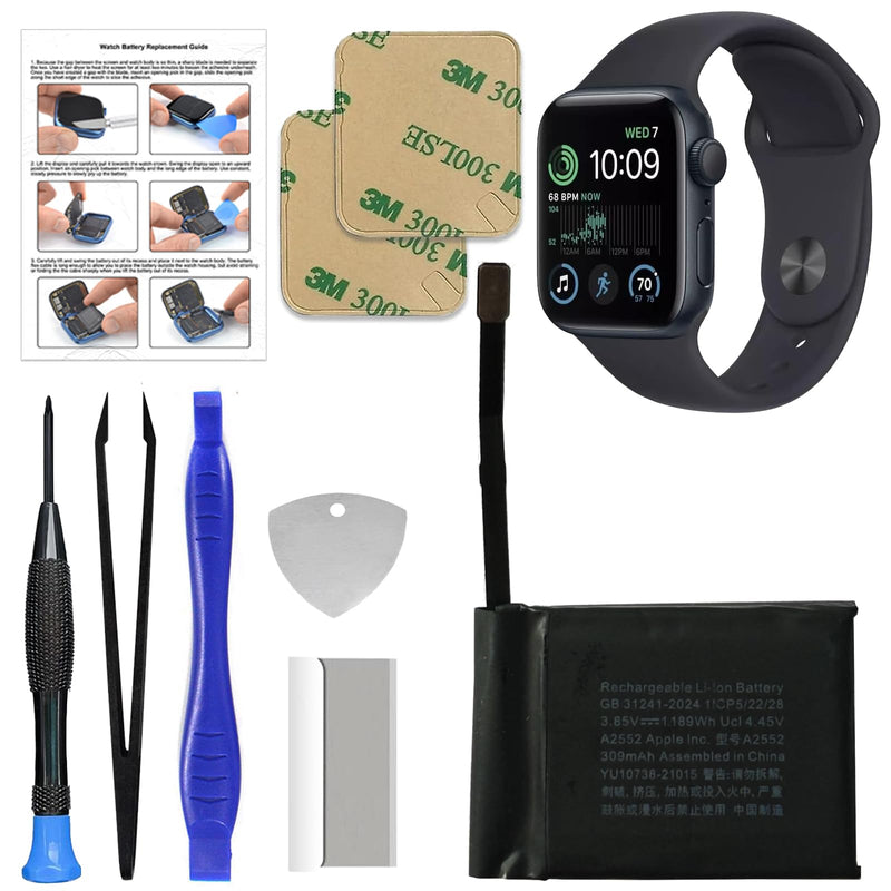 Replacement Battery Kit Compatible with Apple Watch Series 7 45mm A2552, with Tools, Manual, Tape
