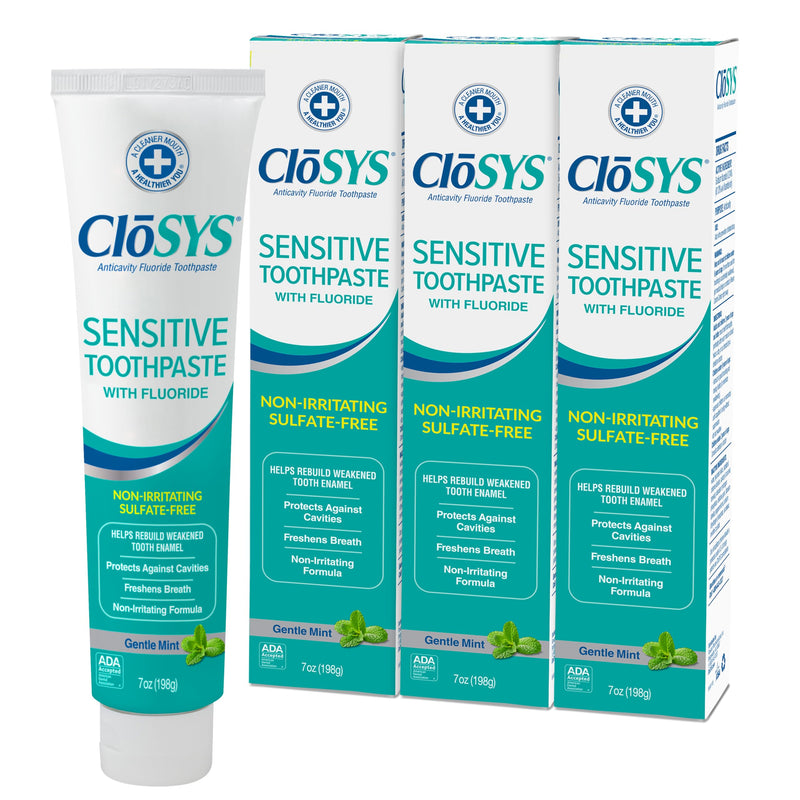 CloSYS Fluoride Toothpaste, 7 Ounce (Pack of 3), Gentle Mint, Whitening, Enamel Protection, Sulfate Free 7 Ounce (Pack of 3)