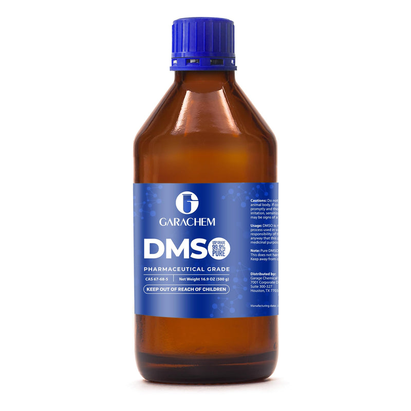GARACHEM Pharmaceutical Grade 99.9% Pure DMSO in a Glass Bottle, Pure Liquid Dimethyl Sulfoxide 16.9 OZ, Non-Diluted, Low Odor