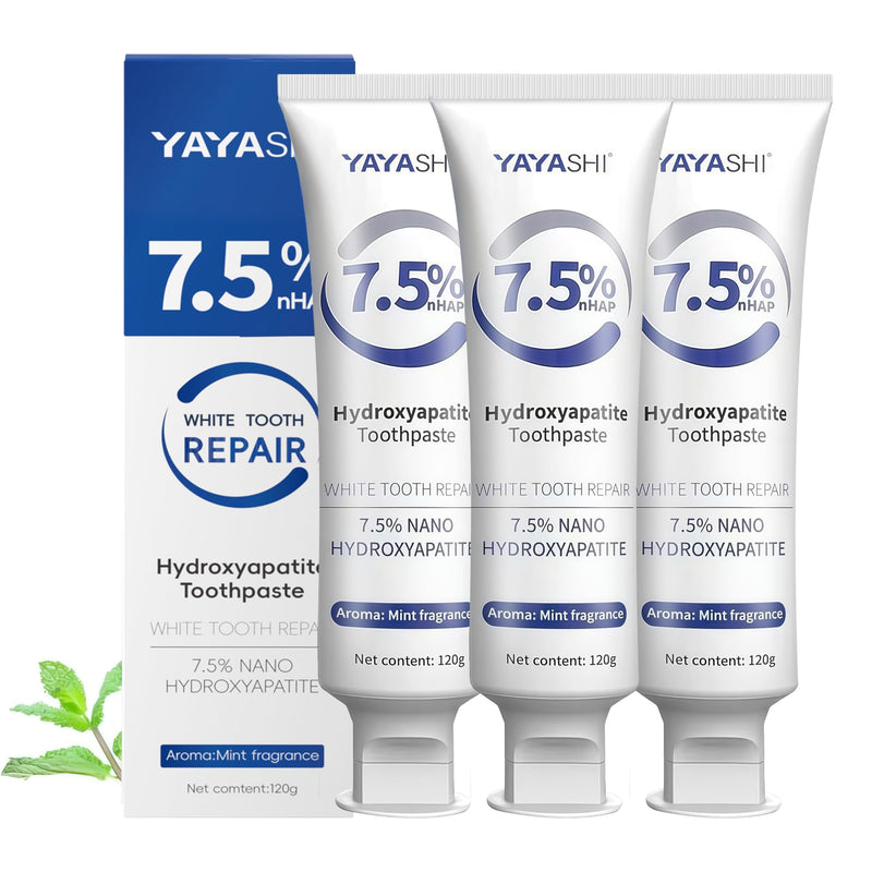 Nano Hydroxyapatite Toothpastes for Enamel Protection Fluoride Free | Tooth Strengthening, Gentle Mint, Fresh Breath, Daily Use for Oral Health (Set 3-Pack) 4.23 Fl Oz (Pack of 3)