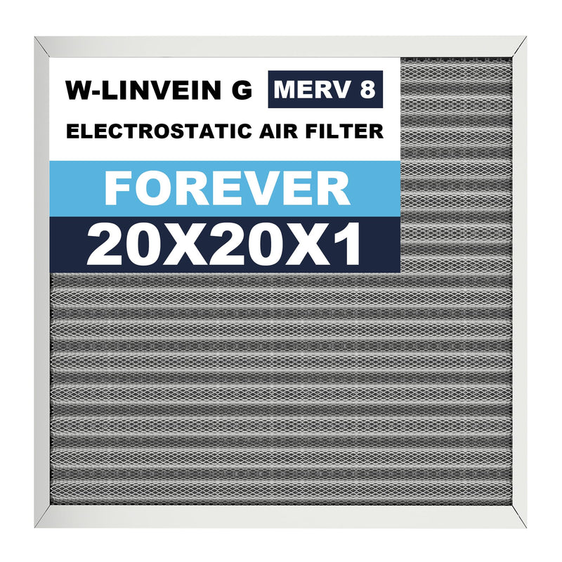 20x20x1 Reusable Air Filter, Electrostatic, Washable Lasts a Lifetime, Breathe Fresher Air in Home and Office HVAC AC Furnace Systems, Merv 8 (Actual Size: 19.75x19.75x0.82 Inch) 19.8" x 19.8" x 0.8"
