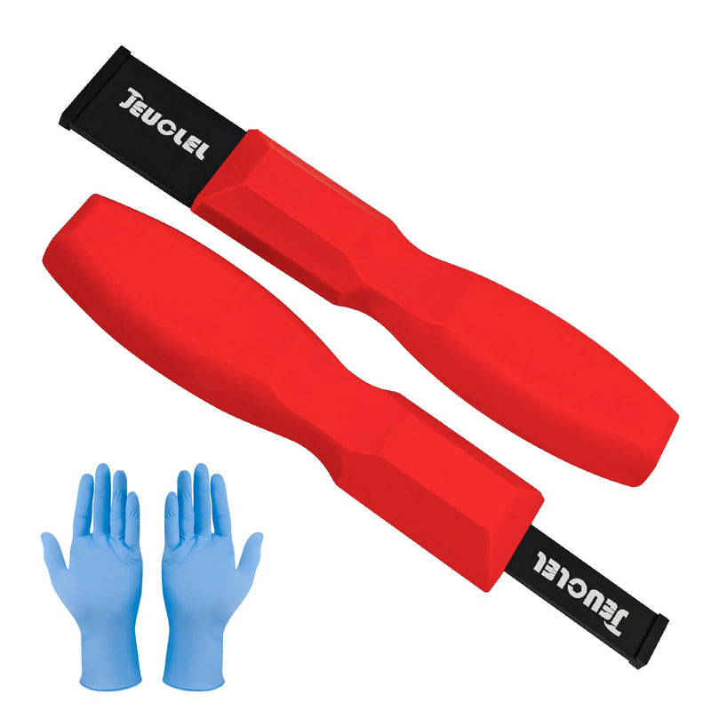 2PCS Super Gasket Scraper Tool, Carbide Scraper with Tungsten Tip, 1-1/4 Inch and 5/8 Inch Metal Scraper for Automotive and Removing Paint, Varnish, Glue, Grout, Carbon, Rust, Concrete (Red)