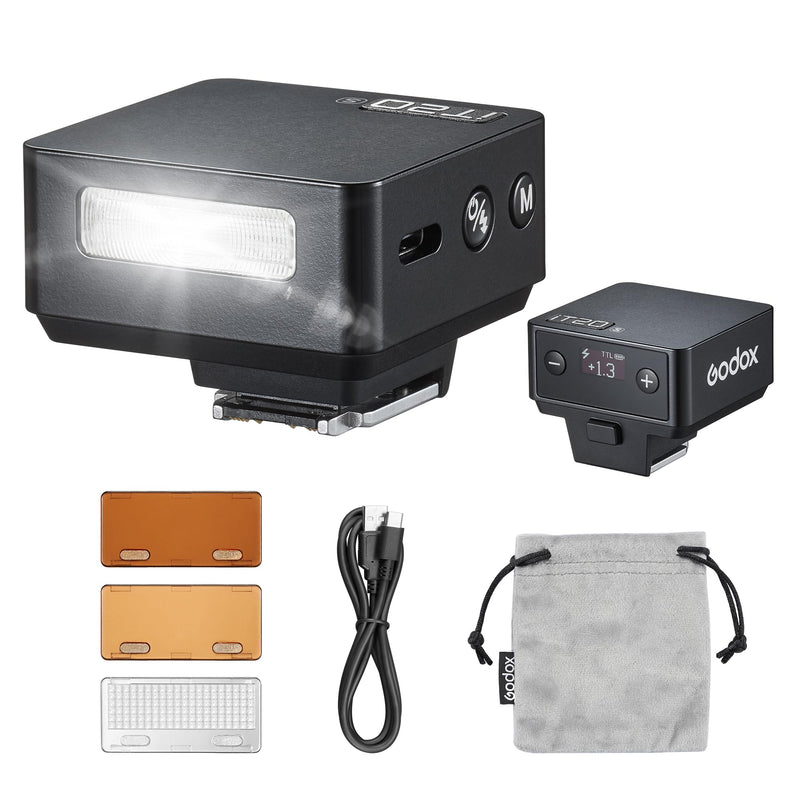 GODOX iT20 S IT20S Mini Flash for Sony TTL Wireless Camera Flash Compatible with Sony Camera, 700+ Flashes & 1.5 s Recycling Camera iFlash (Black) Black
