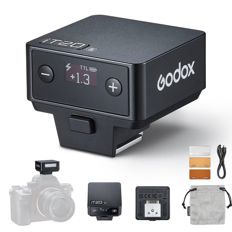 Godox iM22 Mini Flash for Camera | 440 Full Power Flashes, 5 Power Levels, Single Contact Hot Shoe, Compatible for Canon Sony Fuji Nikon Panasonic Olympus