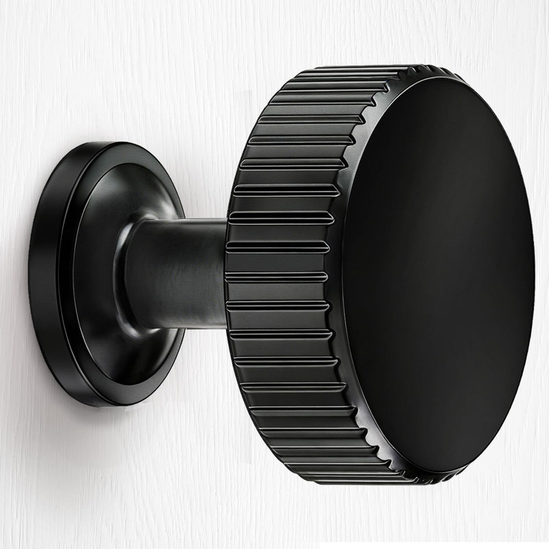 VEHCIL 10-Pack Matte Black Cabinet Knobs, Black Kitchen Cabinet Knobs Drawer Knobs Dresser Knobs for Bathroom Furniture Closet Cupboard Hardware Replacement, Solid Zinc Alloy Knob-Single Hole(10Pack)