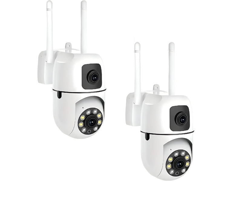 Camera Home Security, Outdoor Camera Dual Lens, WiFi Human Detection, HD Night Vision, 2-Way Talk, Indoor/Outdoor Camera, Dual Screen App Control, for Home Yard Store, Surveillance Wireless Camera (2)