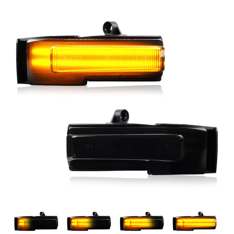 Sequential LED Mirror Turn Signal Lights Compatible with 2015-2020 Ford F150 Smoked Side Mirror Turn Signal Lights 2 Strip Full Amber Light OEM # :FL34-13B382A, GL74-13B382-A