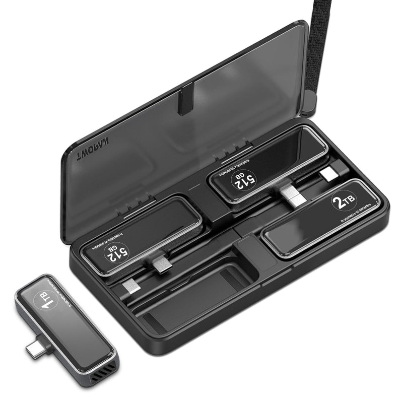 Portable iPhone SSD Travel Case Protective Storage Cover, Compatible Portable iPhone External SSD 1TB 2TB 512GB (Case for 4 SSD)