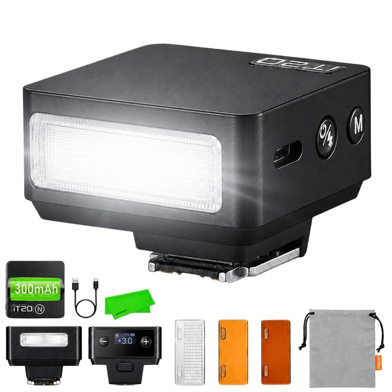 Godox iT20 N IT20N TTL Auto Mini Flash for Nikon Z50 / Z50 II/ D3500/ D750 | i-TTL Manual Modes with USB-C Rechargeable 300mAh Battery,1.5s Recycle,Hot Shoe Triggering for Nikon D3400 Z5 Z6 Zfc