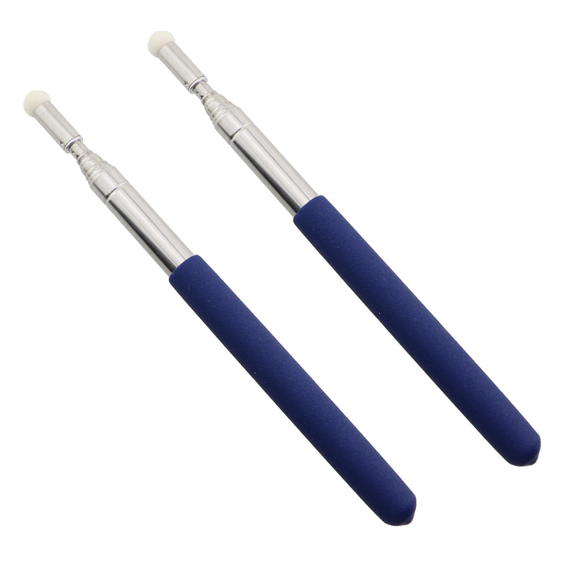 2PCS Retractable Teacher Pointer Large Screen Whiteboard Presentation Pin Blackboard for Coach Classroom Retractable Whiteboard Pointer Extends to 39 inch Blue