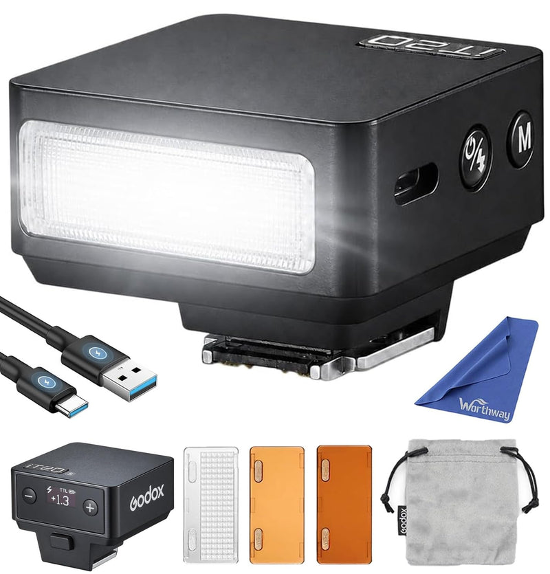 GODOX iT20 S TTL Flash for Sony ZV-1, ZV-1 II, ZV-E10, A7C, A6400, A6000 | 1.5s Recycle Time, 6 Levels Output (1/32-1/1), Magnetic Diffuser & Filters, Built-in Lithium Battery, 700 Full Power Flashes