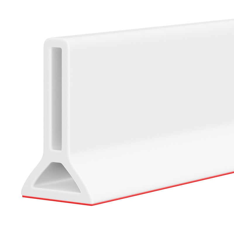39" Collapsible Shower Threshold Water Dam Shower Water Stopper Barrier Keeps Water Inside Threshold Dry and Wet Separation Suitable for Bathroom Kitchen Sink Bathtub and More 39 Inch White