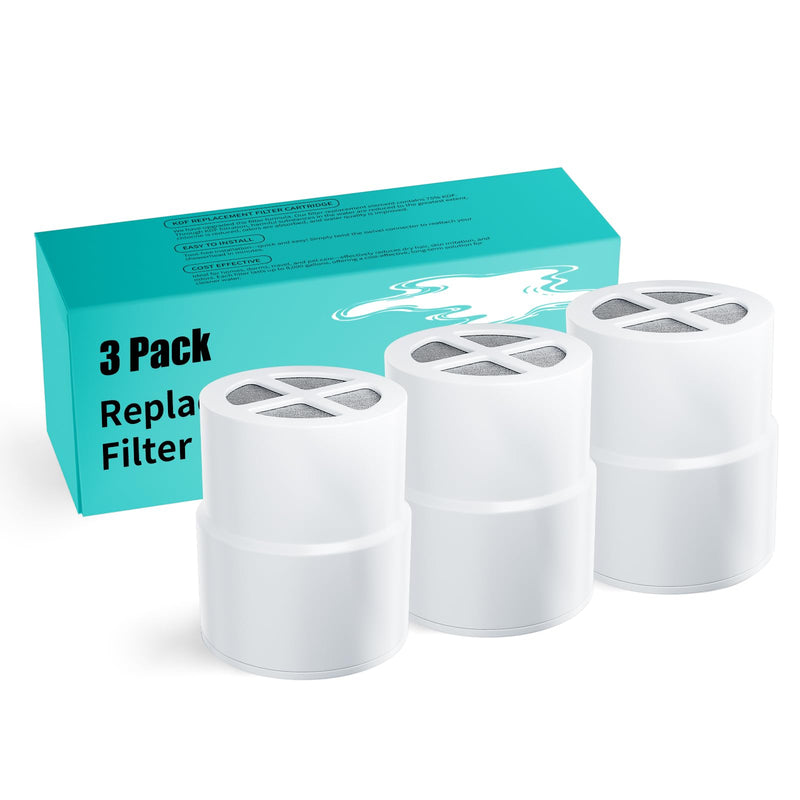 Shower Head Filter Replacement Compatible with Jolie, 3-Pack | Compatible with Jolie showerheads. Features KDF with Vitamins C & E. Durable structure withstands 40°F-110°F water. 3 Packs