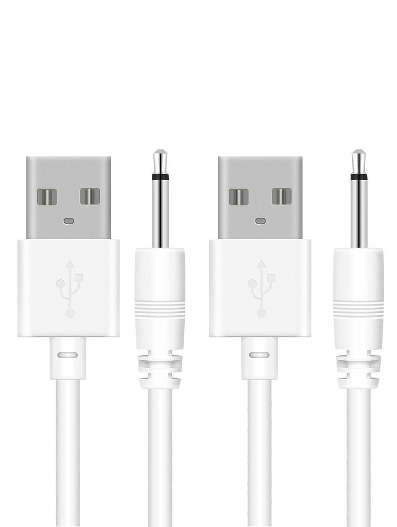 2.7Ft USB DC Charging Cable 2.5mm Fast Charger Replacement Cord-2 Pack | Flexible USB to DC Pin Charger Cables Durable Vibrators Charging Cords for Massager Wand Toy