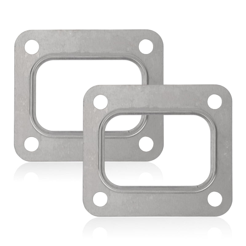 2pcs T4 Turbine Flange Gaskets, Silver Stainless Steel Turbo Turbine Inlet Gaskets for T4 T04E T66 T70 GT35 GT40 Turbochargers