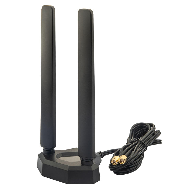 WiFi 6E Antenna Tri-Band 6GHz 5GHz 2.4GHz RP-SMA Gaming WiFi Antenna Magnetic Base with 6.5ft Extension Cable for PC Desktop Computer Motherboard WiFi Bluetooth Card Wireless Router
