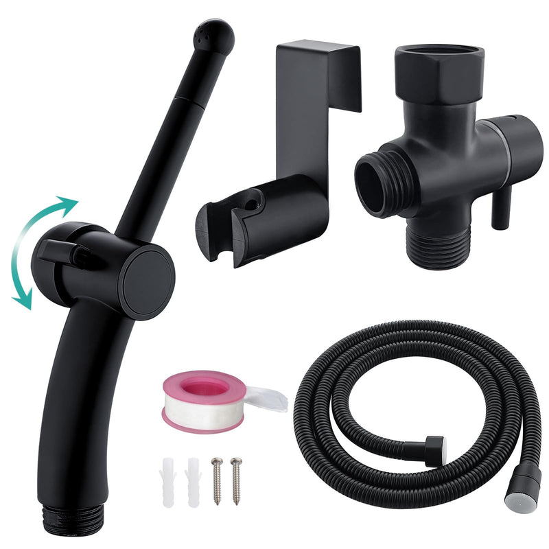 BARROCK Bidet Sprayer for Existing Toilet, Advanced Handheld Ergonomic Jet Spray Set with Precision Water Pressure Control for Muslim Shower/Feminine Hygiene/Pet Cleaning, Matte Black 1