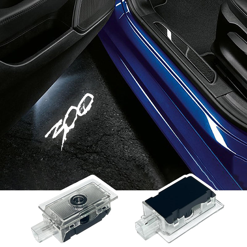 2PCS LED Car Door Logo Projector Lights for Chrysler 300 300C 300S 2005-present Ghost Shadow Light Laser Courtesy Step Lights Puddle Lamp Accessories (White) WHITE