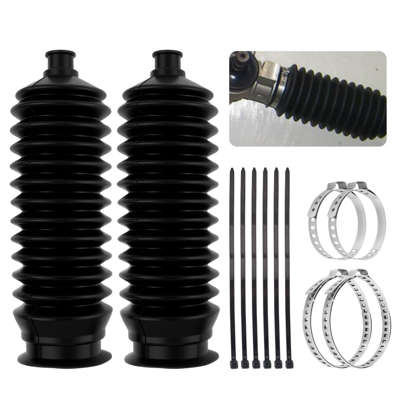 2PCS Inner Tie Rod Boot Kit with Zip Ties & Clamps,Thickened Silicone Rack and Pinion Boot for Steering Components,Durable Anti-Dust Steering Rack Boots Car Accessories